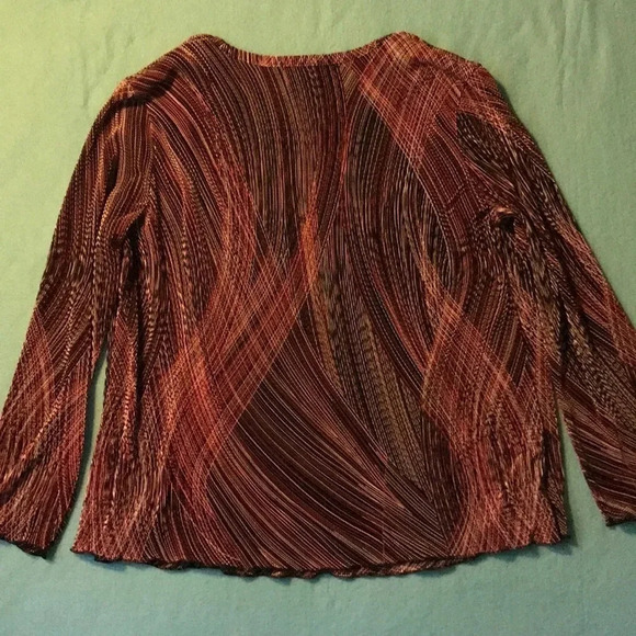 NOTATIONS blouse long sleeve textured multicolored button closure size 1X - Picture 4 of 4
